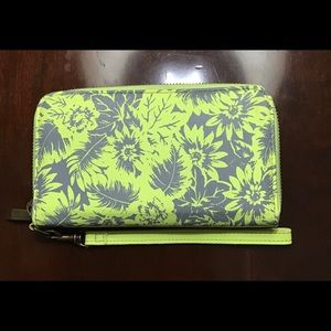 Neon Flower Zipper Wallet